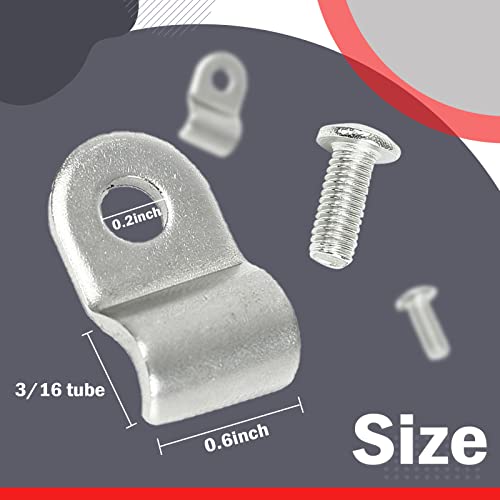 EASYBERG 3/16" Stainless Steel Brake Line Clamp with Screw Street Rod Custom Dune Buggy （24pc） - Image 2