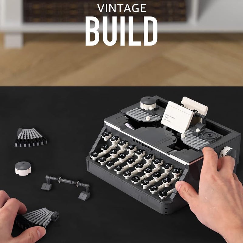 Zikra Retro Typewriter, Vintage Typewriter Building Set Composed of Mini Bricks, Collectible Display Model Toy as A Wonderful Gift Idea for Adults (1136 Pieces) - Image 4