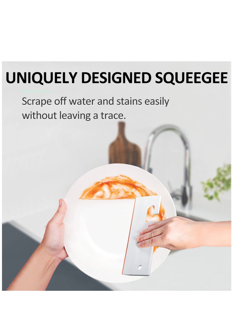 Beauenty Kitchen Squeegee, Car Windows Squeegee, Small Squeegee for Shower Glass Doors, Car Windows, Washstand, Kitchen Countertop, Sink, etc. (2PCS, White  Gray) - Image 2