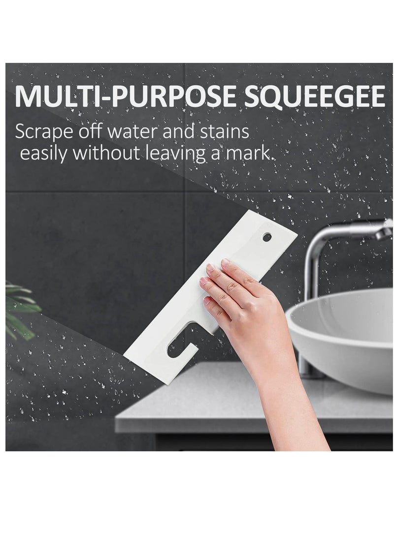 Beauenty Kitchen Squeegee, Car Windows Squeegee, Small Squeegee for Shower Glass Doors, Car Windows, Washstand, Kitchen Countertop, Sink, etc. (2PCS, White  Gray) - Image 3