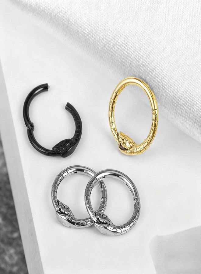 ZMANYIJEW 16G Minimalist Lines Septum Rings Stacked Gold Septum Ring Septums Clicker Nose Ring Piercing for Women Men, 1, Stainless Steel, no gemstone - Image 3