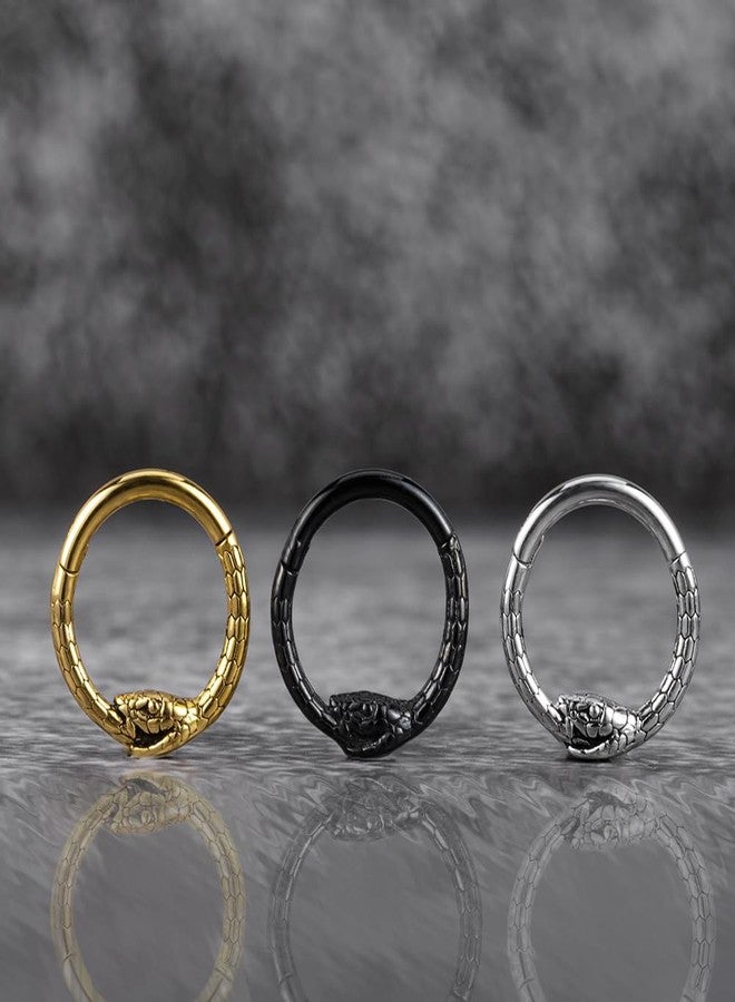ZMANYIJEW 16G Minimalist Lines Septum Rings Stacked Gold Septum Ring Septums Clicker Nose Ring Piercing for Women Men, 1, Stainless Steel, no gemstone - Image 5