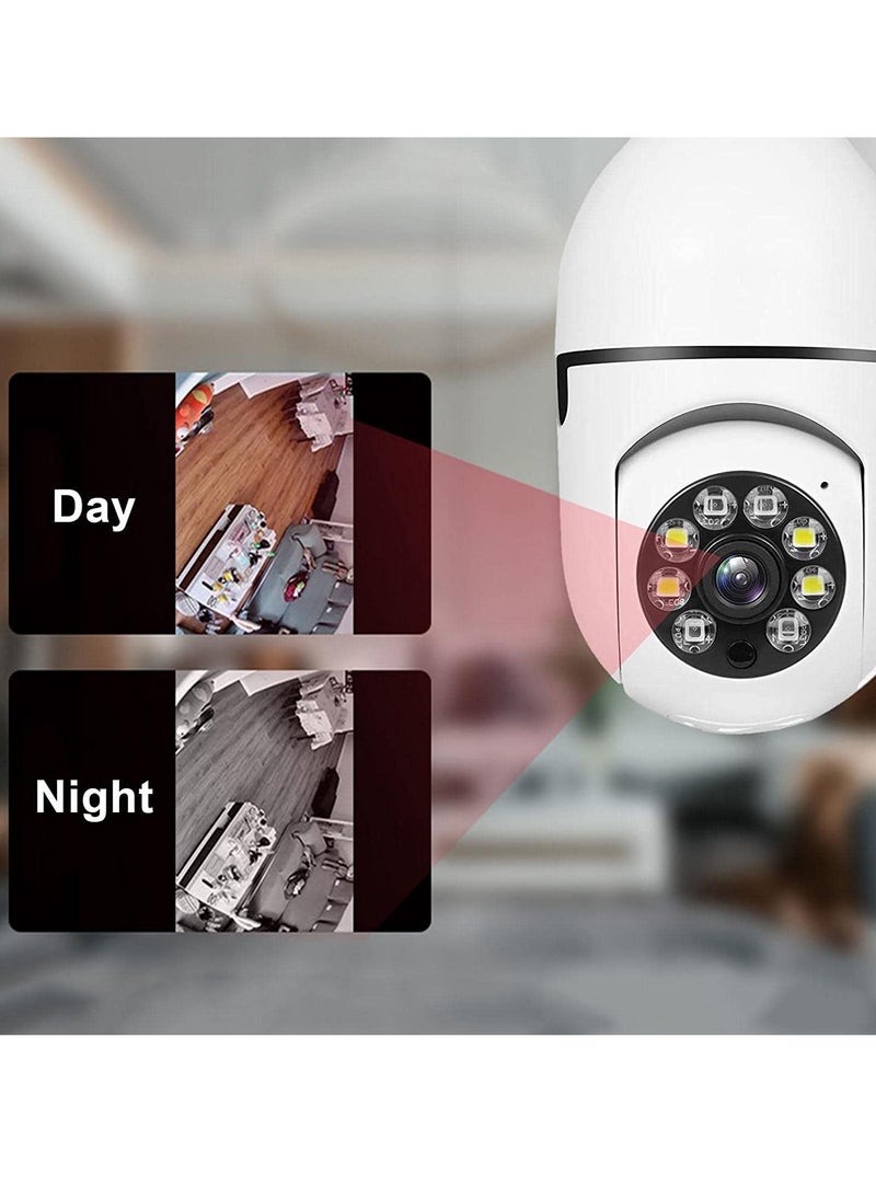 ELTRAZONE Bulb Camera 1080P, Night Vision IP Camera, PTZ Camera, 4X Digital Zoom Monitor, Home Security System, WiFi Camera Full Color  - Image 2