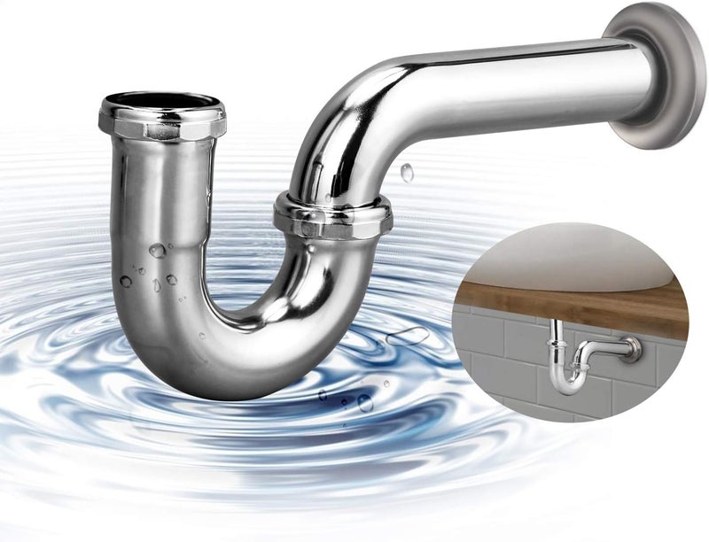 Zm Brass P-trap Pipe Basin Sink Waste Kit with Reducing Washer 1-1/2'' 22GA - Image 1