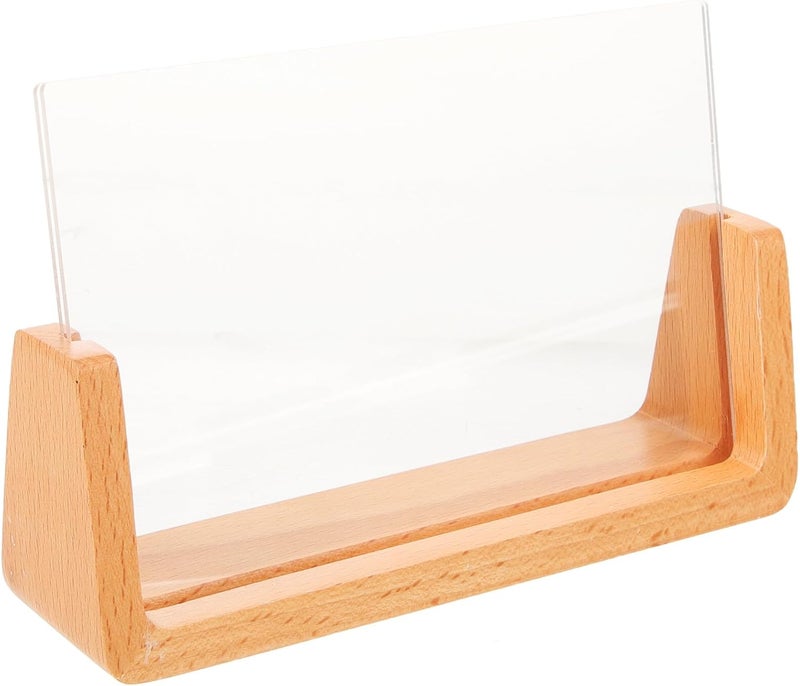 U-shaped Desk Picture Frame 4x6 Inch with Black Walnut and Beech Wood, Nordic Style Decorative Photo Holder for Home and Office Tabletop Display - Image 1