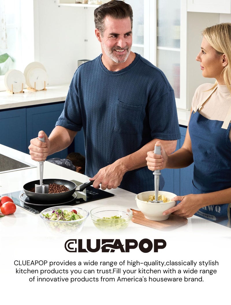 CLUEAPOP Premium Meat Chopper for Ground Beef - CLUEAPOP Heat Resistant Meat Masher - Kitchen Tools & Gadgets - Ground Beef Smasher - Non Stick Hamburger Chopper - Cook Ground Meat with Easy - Image 2