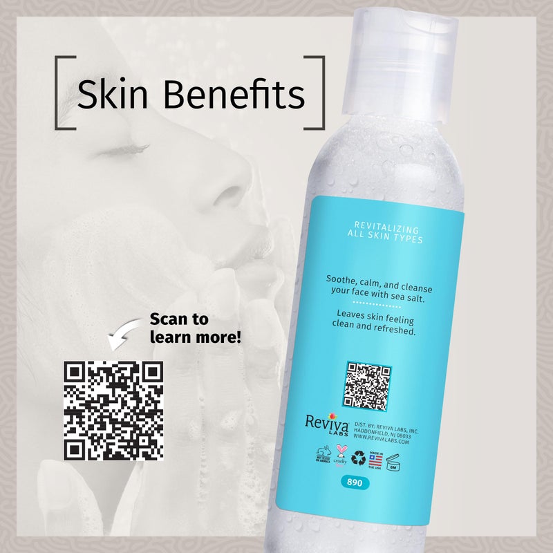 Reviva Labs Sea Salt Face Wash 4 fl oz â€“ Gentle Facial Cleanser with Mineral-Rich Sea Salt for Balanced, Hydrated, & Refreshed Skin â€“ Cleansing Gel for All Skin Types, Including Sensitive Skin - Image 4