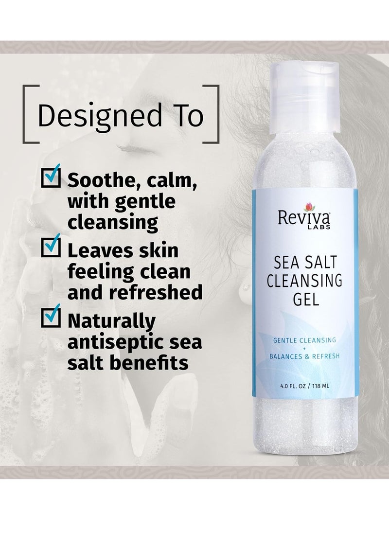 Reviva Labs Reviva Labs Sea Salt Face Wash 4 fl oz – Gentle Facial Cleanser with Mineral-Rich Sea Salt for Balanced, Hydrated, & Refreshed Skin – Cleansing Gel for All Skin Types, Including Sensitive Skin  - Image 3