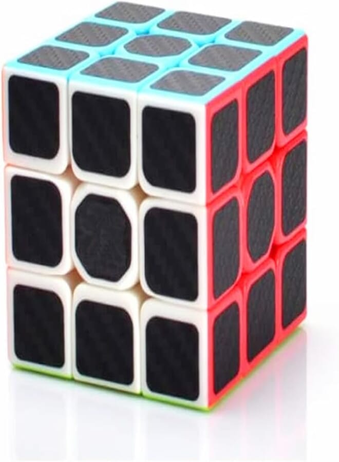 Cuberspeed Carbon Fiber Sticker Speed Cube Stickerless with Black Sticker Puzzle 3x3x3 Original Speed Cube (3x3 Carbon Fiber)