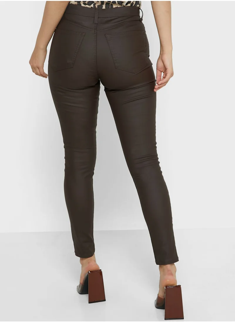 TOPSHOP High Waist Straight Pants