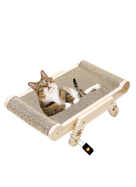 Cat Scratching Board Solid Wood Deformable Cat Scraper With Replacement Scratcher