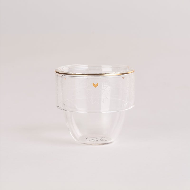 Dallaty white glass Saudi coffee cups set 6 pcs - Image 3