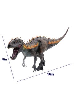 Sienon Large Dinosaur Toy Tyrannosaurs Rex 13.4” Realistic Dinosaur Toy Figure Drex Model Plastic Handpainted Dinosaur Figurines Educational Dinosaur Action Figure For Dinosaur Party Cake Topper (Fire)  - Image 4