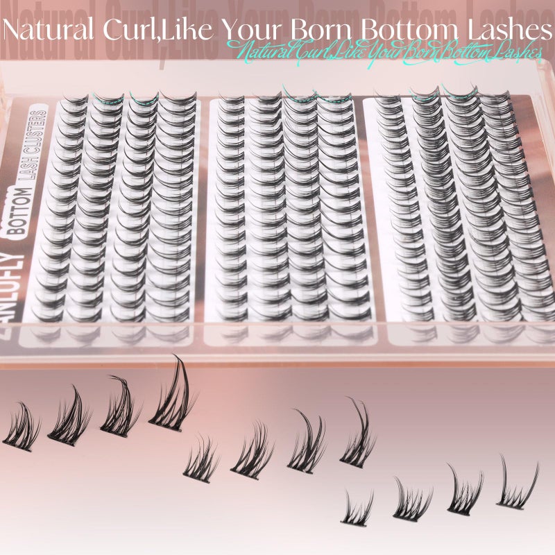 ZANLUFLY Natural Lower Lashes DIY Cluster Eyelash Extension - Wispy Bottom Lash Clusters 5-8MM, 3 Styles - Image 5