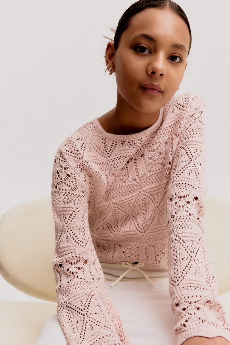 H&M Pointelle-knit cropped top