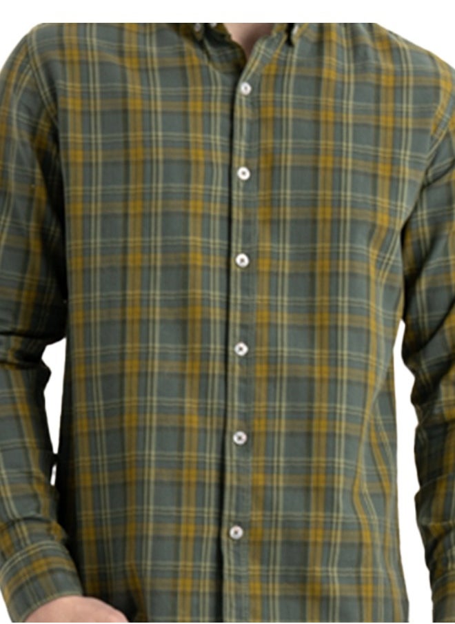 clever - Shirt Men's, Stylish, Oxford Cotton ,Olive, Multicolor - Image 1
