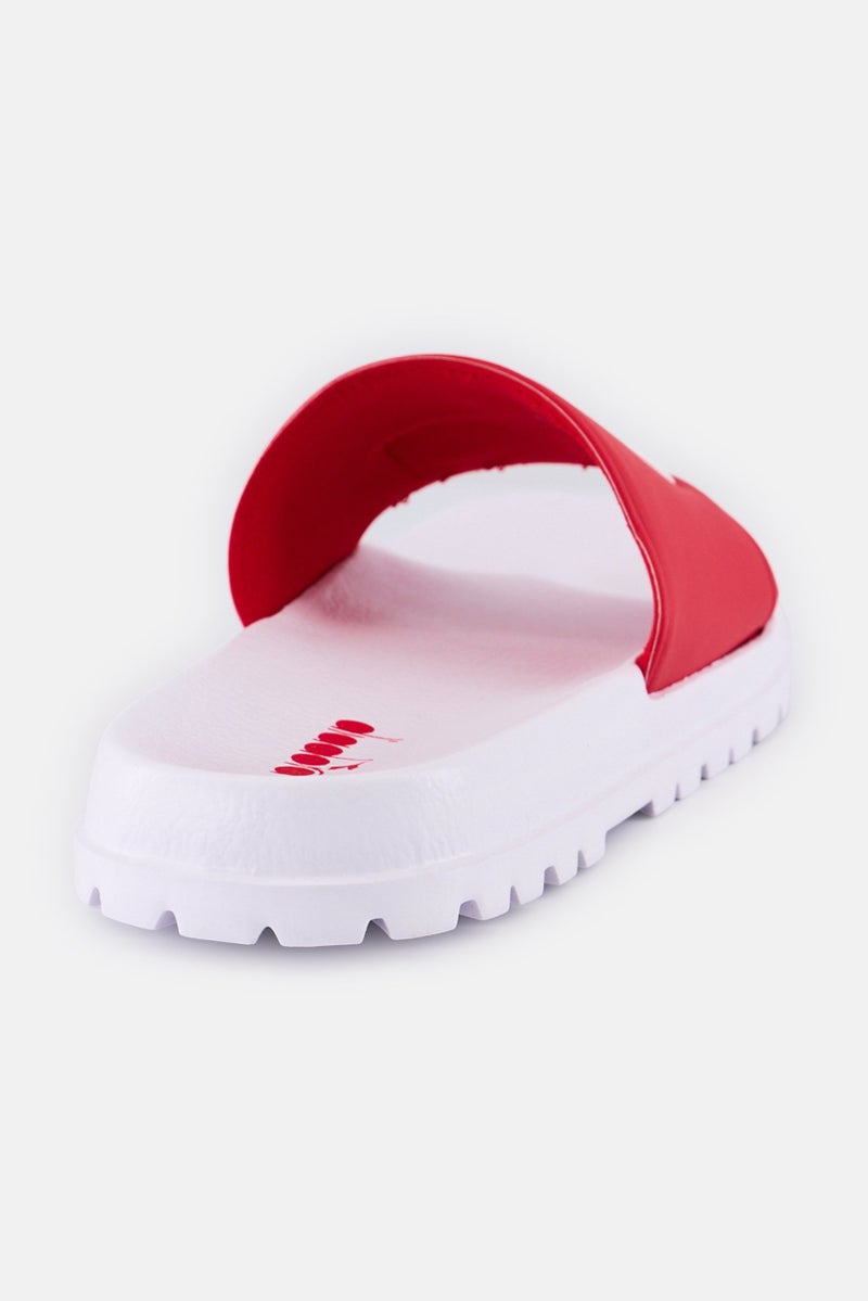 DIADORA Men Solanas Slip On Slides, Red - Image 3
