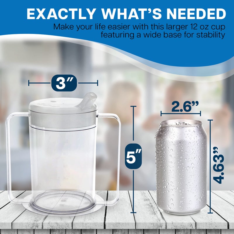 Providence Spillproof 12oz Adult Sippy Cup with Handles - Independence Sip Cups for Adults with Limited Mobility - Handicap Cups for Elderly Care - Made in the USA - PSC 50 - 1 Pack - Image 3