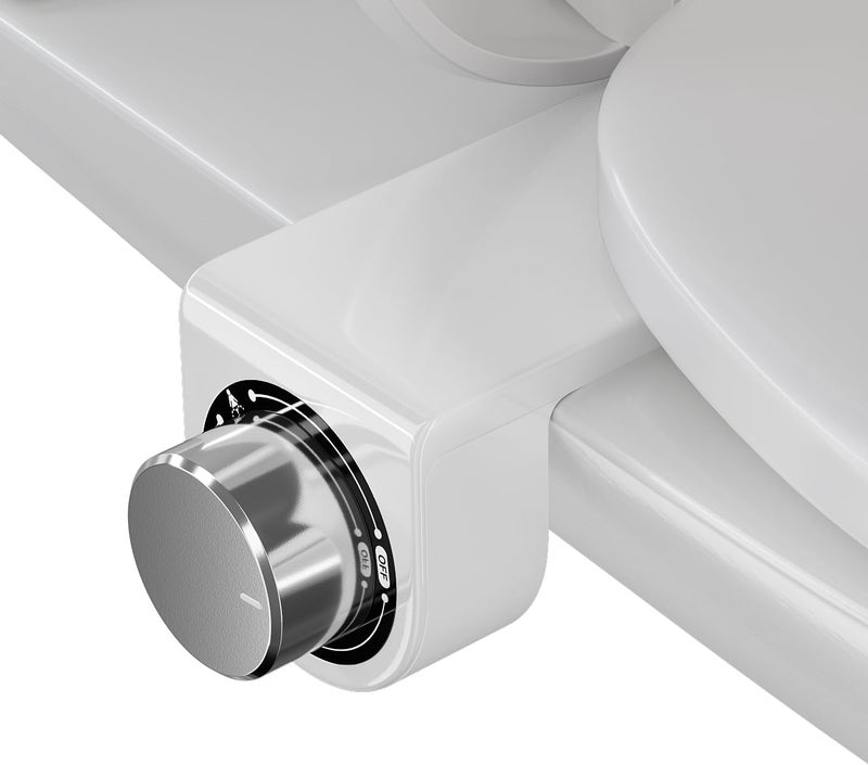 DIHAF Toilet Bidet with Dual Nozzle Spray,No Electric Bidet Attachment for Toilet with Adjustable Water Pressure,Easy Install Toilet Seat Bidet with Feminine Wash and Rear Wash,Suit for Tight Space - Image 1