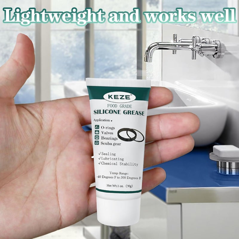 KEZE Waterproof Water Grade Silicone Lubricant Grease for Valve Sealant Faucet O Rings 1oz 1 Pack Solid anti-deform - Image 5