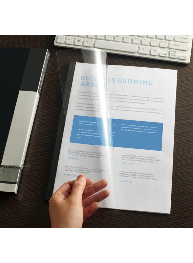 Dsb Transparent Pvc Plastic Binding Cover, A4 Size, 0.15mm Thick, Binding Spine, Transparent Cover, For Doent Bidding And File Binding, 50 Sheets/pack - Image 2