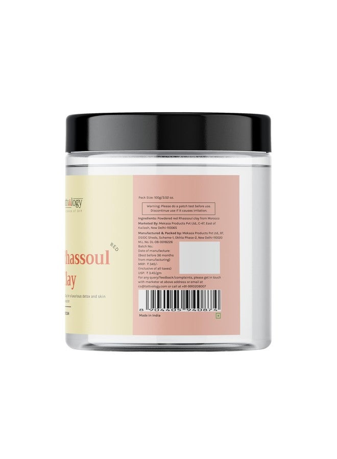 Tattvalogy Moroccan Rhassoul Clay - Red | Natural Face Pack | Raw, Vegan and Organic | Natural cleanser | Reduces Blemishes & Pimple |For Skin & Hair | Chemical Free | In Plastic Jar - 100 GM - Image 3