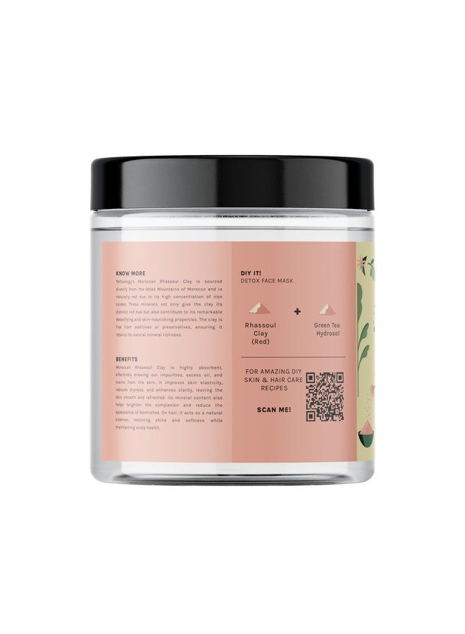 Tattvalogy Moroccan Rhassoul Clay - Red | Natural Face Pack | Raw, Vegan and Organic | Natural cleanser | Reduces Blemishes & Pimple |For Skin & Hair | Chemical Free | In Plastic Jar - 100 GM - Image 2