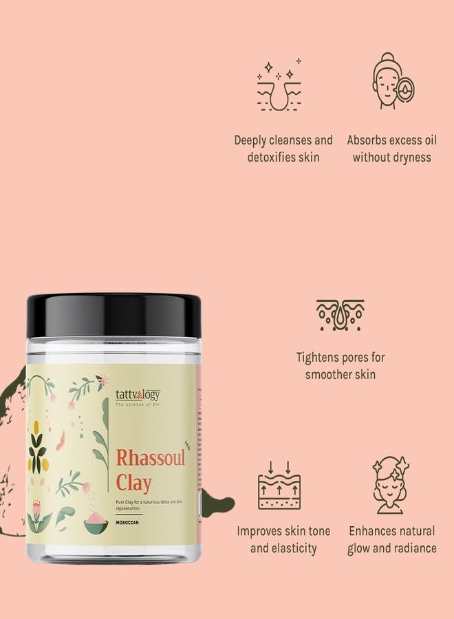 Tattvalogy Moroccan Rhassoul Clay - Red | Natural Face Pack | Raw, Vegan and Organic | Natural cleanser | Reduces Blemishes & Pimple |For Skin & Hair | Chemical Free | In Plastic Jar - 100 GM - Image 4