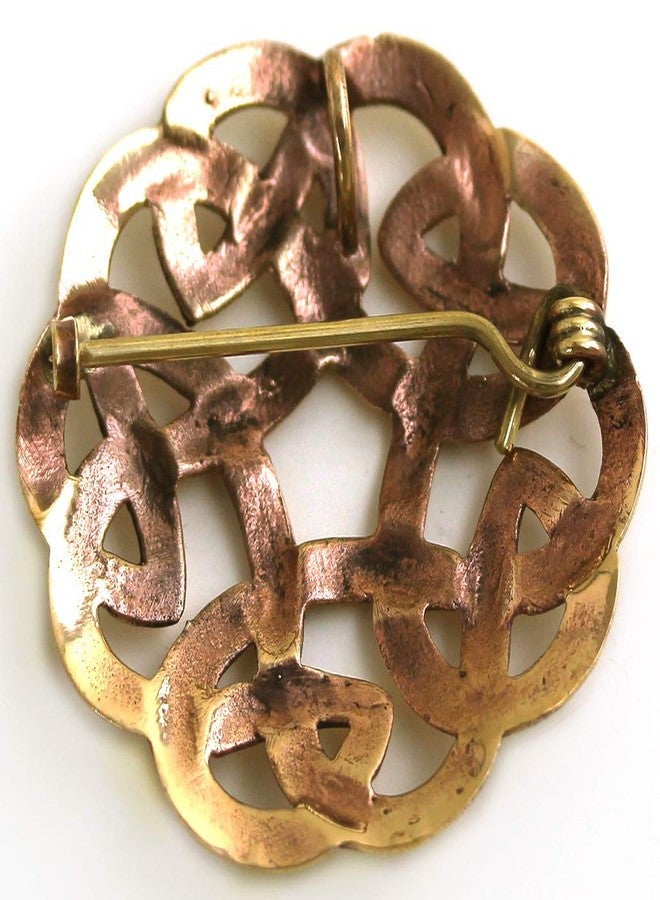 LynnAround Bronze Gold Filigree Brooches, Clothes Fasteners - Cloak, Shawl, Scarf Pin, Celtic Irish Norse Vintage Jewelry (1.96) - Image 3