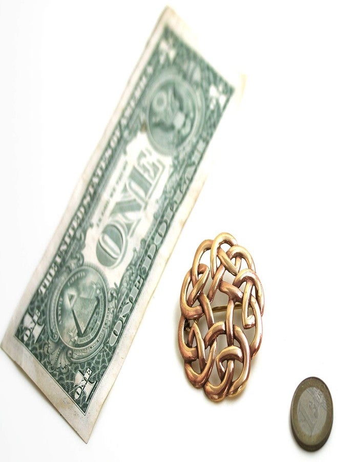 LynnAround Bronze Gold Filigree Brooches, Clothes Fasteners - Cloak, Shawl, Scarf Pin, Celtic Irish Norse Vintage Jewelry (1.96) - Image 5