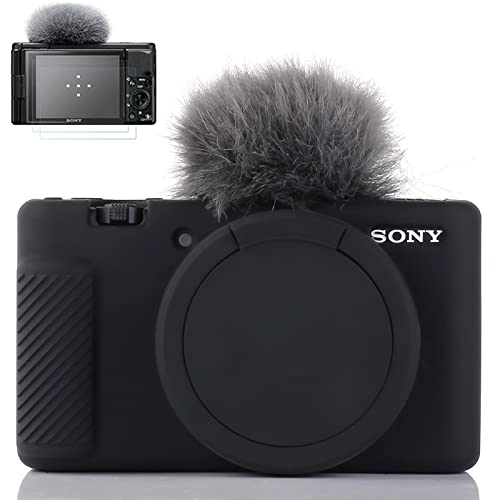 Yisau Camera Case for Sony ZV-1, ZV1 Camera Case Digital Camera Anti-Scratch Slim Fit Soft DSLR Camera Sleeve with ZV1 Screen Protector for Sony ZV-1 (Black) - Image 1