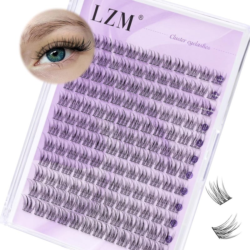 LZM Wispy Cluster Lashes 144 Pcs Lash Clusters 1013mm Natural Lashes Thin Band Eyelash Clusters YWC