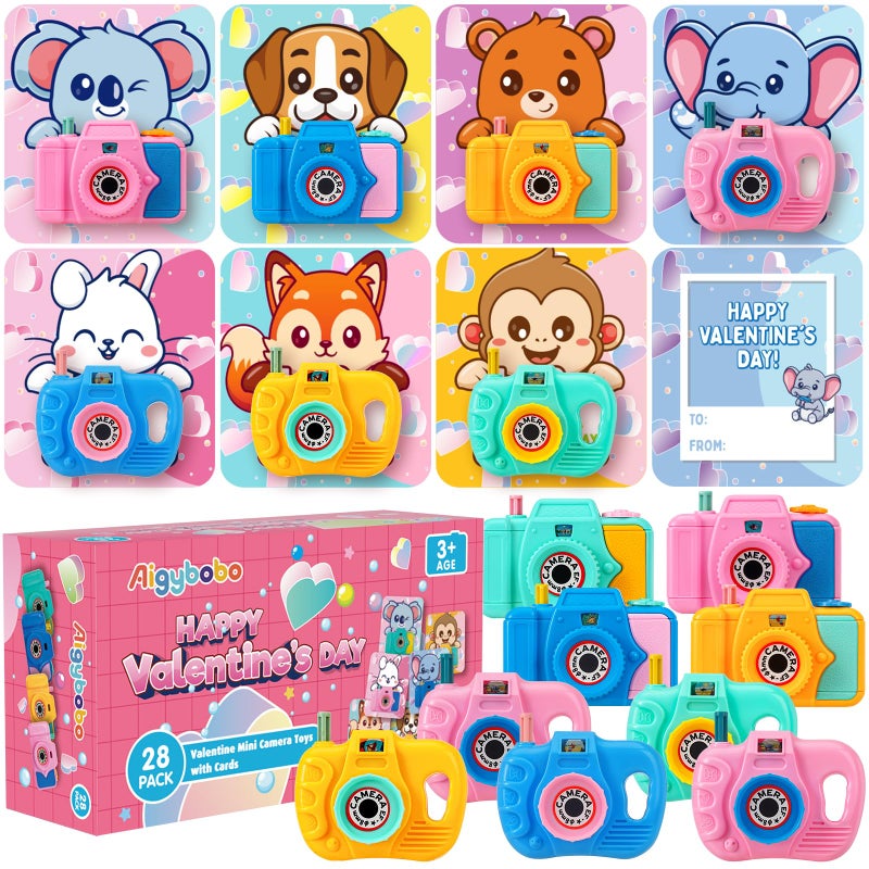 Aigybobo 28 Pack Valentines Day Cards for Kids School Mini Camera Viewers with Greeting Cards Valentines Day Gifts for Kid Valentines Party Favors for Boys Girls Exchange Cards Gift for School Classroom - Image 3