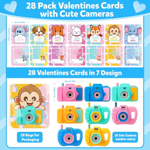 Aigybobo 28 Pack Valentines Day Cards for Kids School Mini Camera Viewers with Greeting Cards Valentines Day Gifts for Kid Valentines Party Favors for Boys Girls Exchange Cards Gift for School Classroom - Image 5