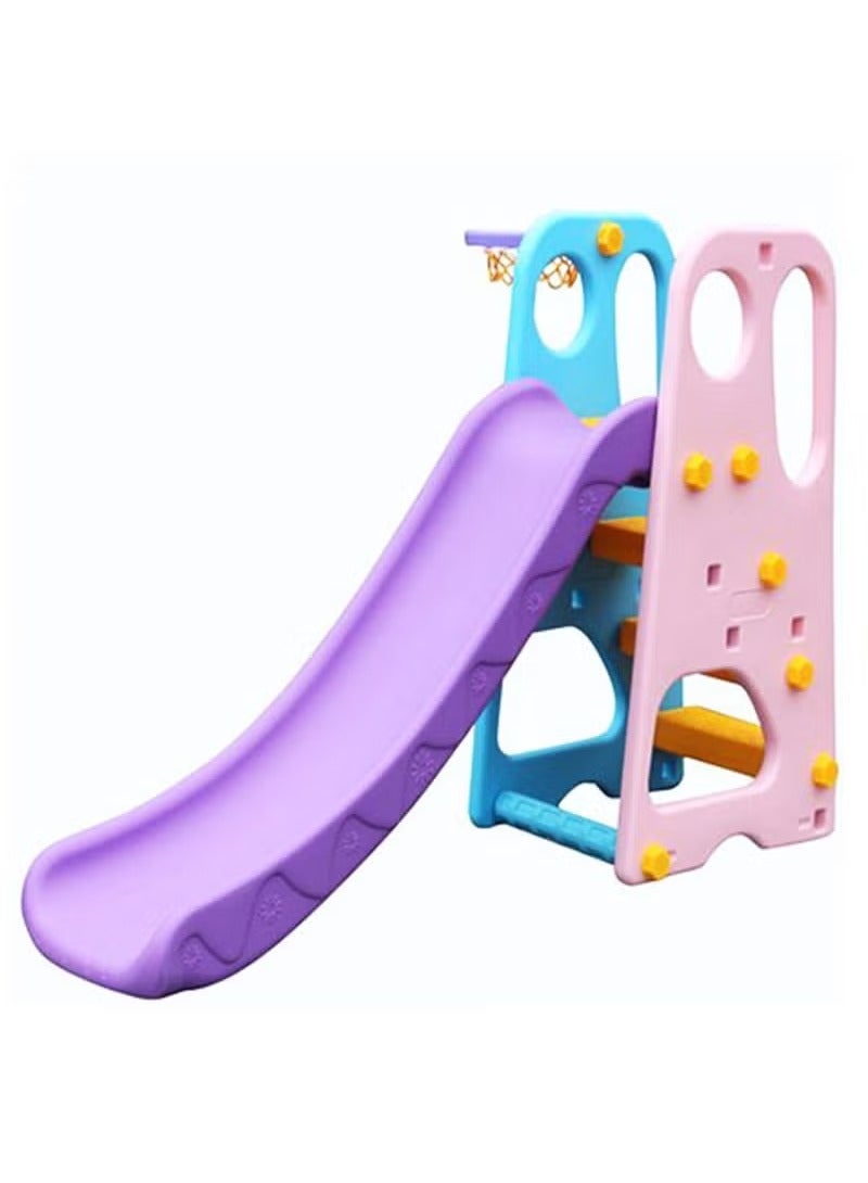 فول جوي زحليقه اطفال صفيرة 2 في 1 شريحة مع طوق كرة السلة، زحليقه للأطفال الصغار الأولاد والبنات المتسلقين، ألعاب داخلية وخارجية - Image 1