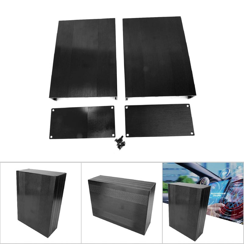 Brushed Black Oxide Aluminum Cooling Case 200mm Long Heat Dissipating Enclosure Box - Image 4