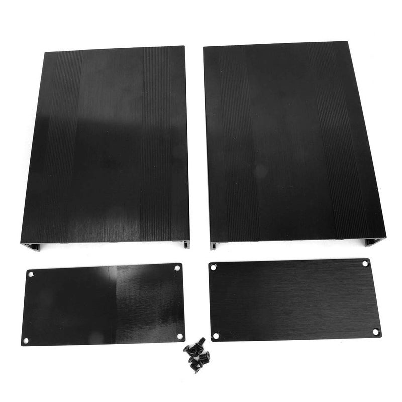 Brushed Black Oxide Aluminum Cooling Case 200mm Long Heat Dissipating Enclosure Box - Image 1