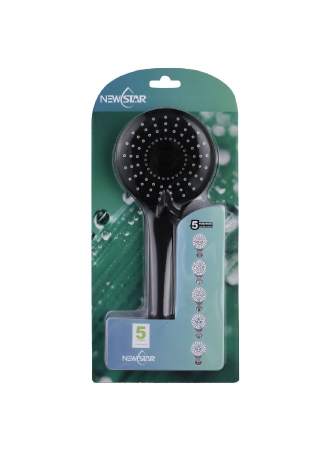 NEWSTAR Elegant and Modern Design Round Durable Handheld Shower Black 4.5 x 18 x 35 cm SY-5309-BLACK