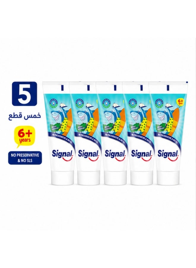 سيجنال معجون أسنان سيغنال جونيور بنكهة النعناع الخفيف, 5 عبوات, 50 مل - Image 1