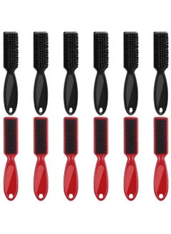 Patelai 12 Pieces Blade Clipper Cleaning Brush Scrub Brush Barber Blade Cleaning Clipper Nylon Brush Tool(Black Red)  - Image 1