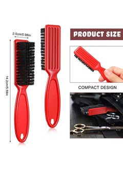 Patelai 12 Pieces Blade Clipper Cleaning Brush Scrub Brush Barber Blade Cleaning Clipper Nylon Brush Tool(Black Red)  - Image 3