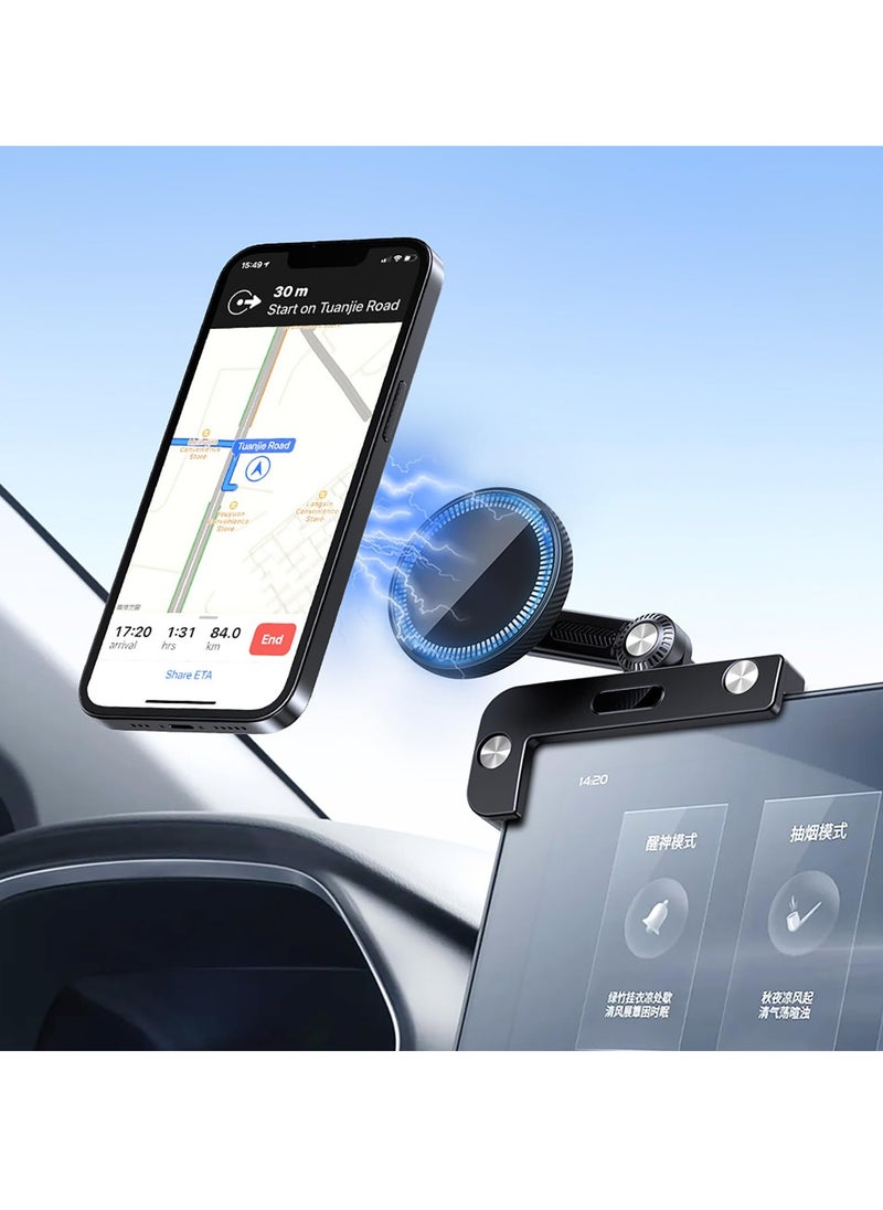Excefore Phone Holder for Tesla Model 3/Y/X/S, Magnetic Phone Mount for MagSafe and All Phone, Strongest Magnet Power Phone Mount Compatible with iPhone 15 14 13 Plus Pro Max and More  - Image 2