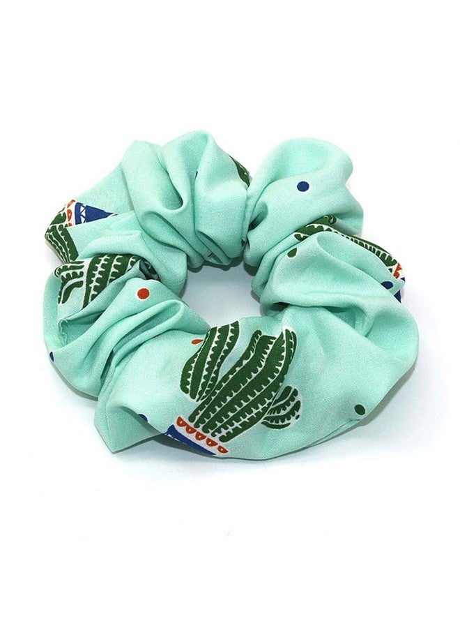 Fodattm 4PCS Elastic Hair Scrunchies Hair Bands Hair Ties Scrunchy Hair Rope Ponytail Holder for Women (Cactus pattern) - Image 3