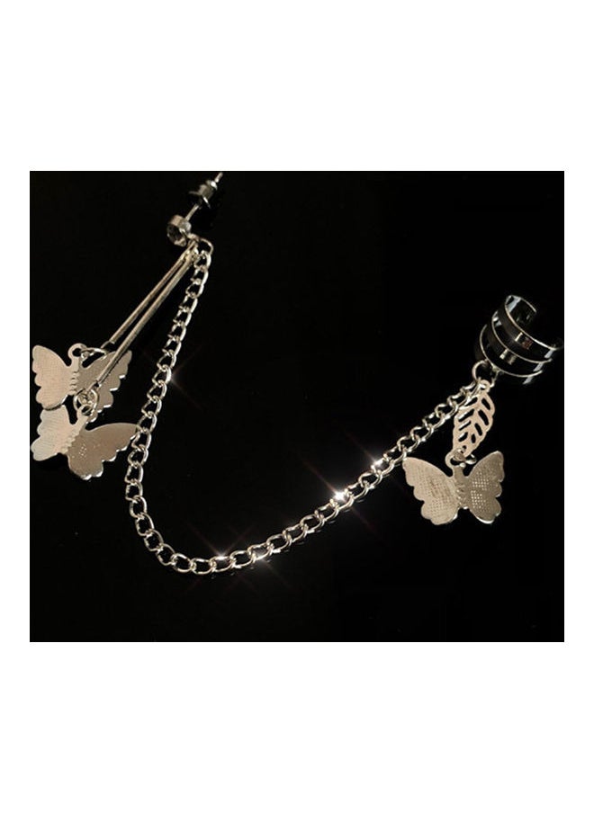 NIBEMINENT - Alloy Butterfly Chain Ear Cuff - Image 1
