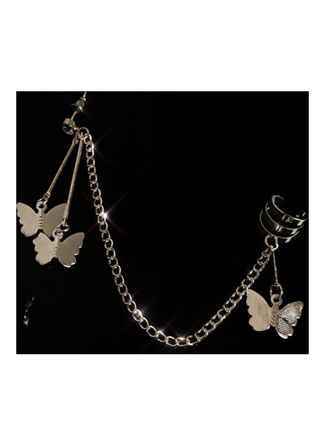 NIBEMINENT - Alloy Butterfly Chain Ear Cuff - Image 1