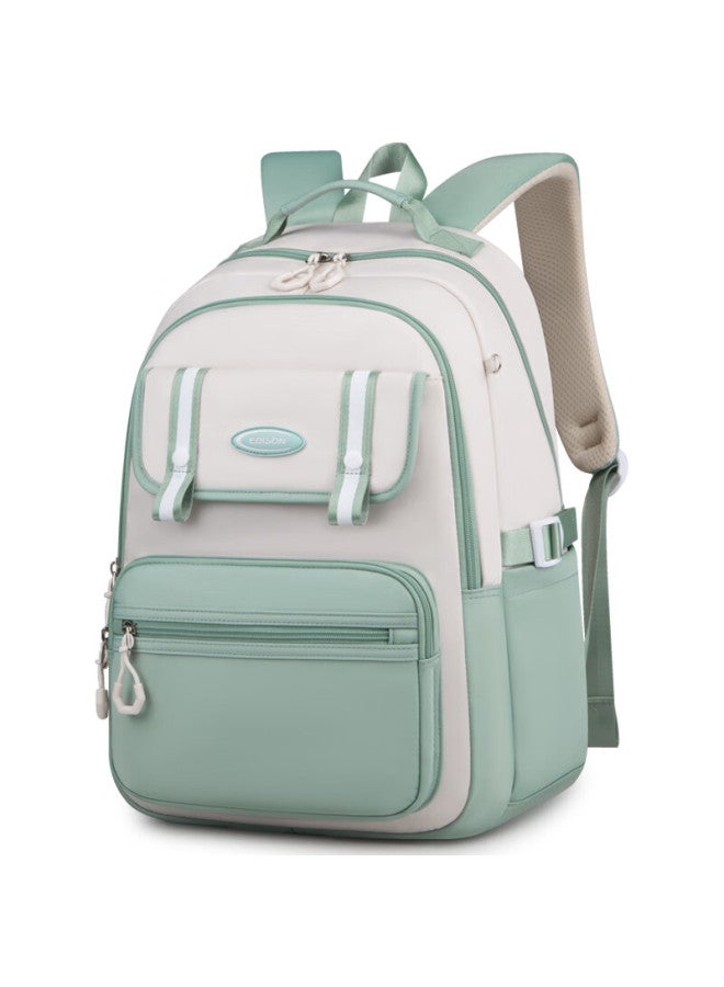 Edison Middle School Student Backpack, Weight-reducing And Spine-protecting Style, Double Shoulder Bag For High School Students, Aesthetically Pleasing Backpack, K062-3 Light Green - Image 3