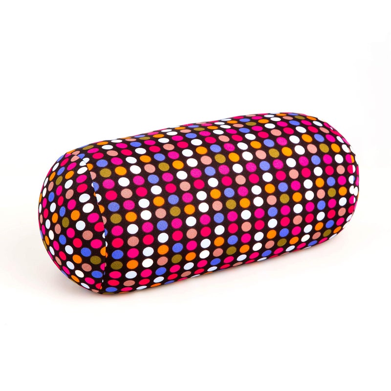Cushie Pillows Cushie Pillows 7 inches x 12 inches Microbead Bolster SquishyFlexibleExtremely Comfortable Roll Pillow  Polkadots 