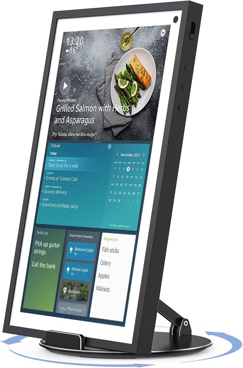 Almoz Swivel and Tilt Stand for Echo Show 15, Aluminum Stand for Show 15.6" Smart Display and Up to 18" iPad/Tablets, with 360 Degree Rotating Base, Viewing Angle Adjustable, No Need Mounting (Black) - Image 1