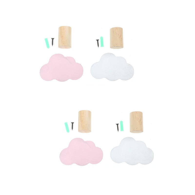4 PCS Household Cloud Shape Wall Decors Cloud Shaped Hanging Hooks - Image 1