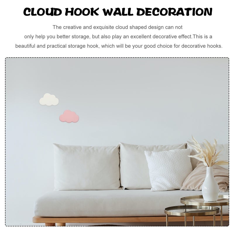 4 PCS Household Cloud Shape Wall Decors Cloud Shaped Hanging Hooks - Image 5